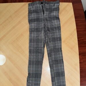 Plaid High-Waisted Pants
